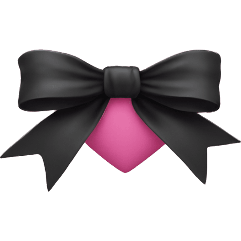 Pink heart with black bows emoji