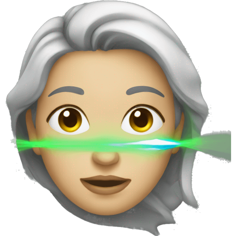 Women with laser emoji