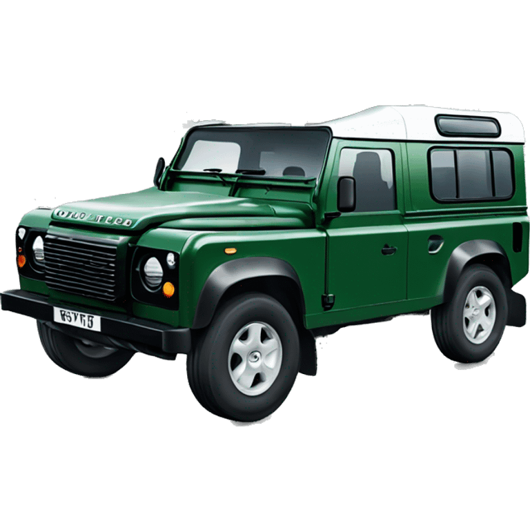 Land Rover defender with Christmas tree tied to top emoji