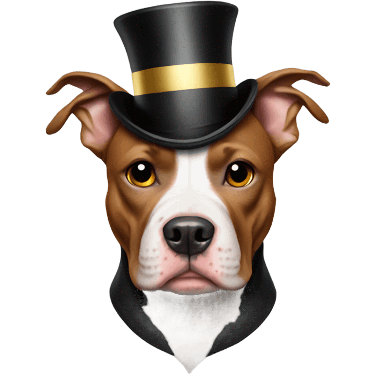 pitbull with a top hat emoji