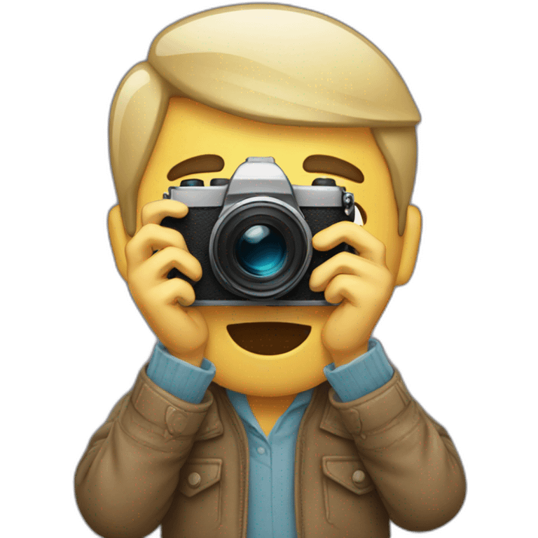 man taking photos with camera  emoji