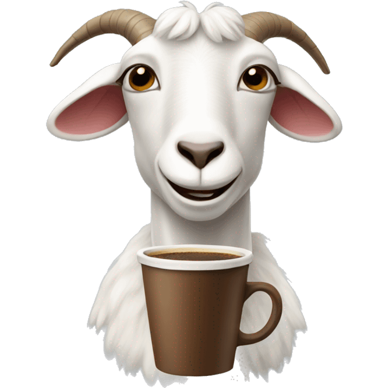 Goat with a coffee emoji