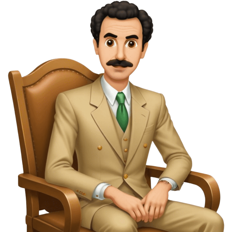 Borat sitting on dining chair emoji