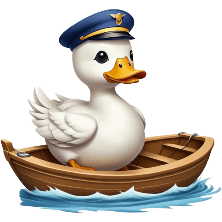 Duck driving a boat emoji