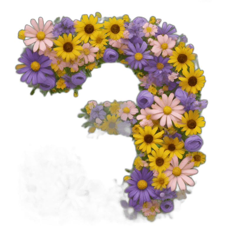 Letter "E" made of flowers emoji