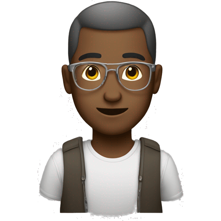 Buzz cut brun guy with glas emoji