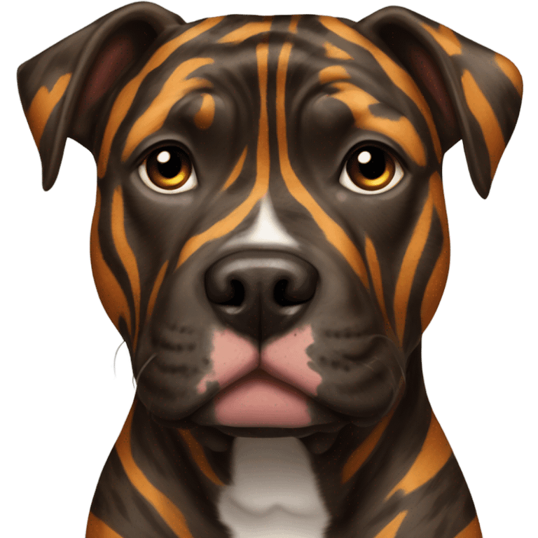 pitbull terrier dark brindle tiger stripes emoji