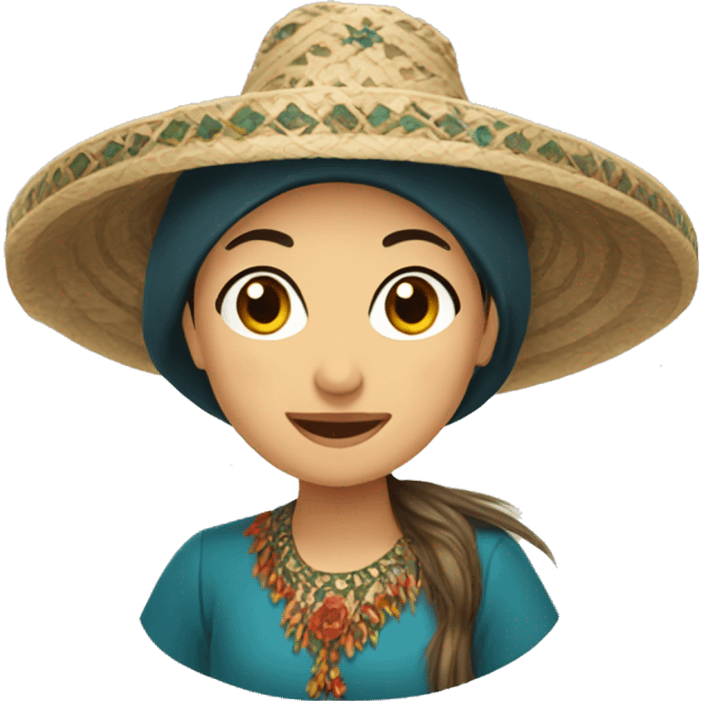 Uzbek women in traditional hat emoji