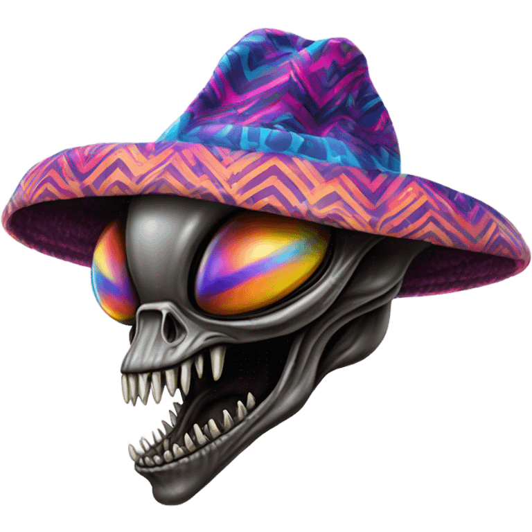 Alien xenomorph with Pimp Hat emoji