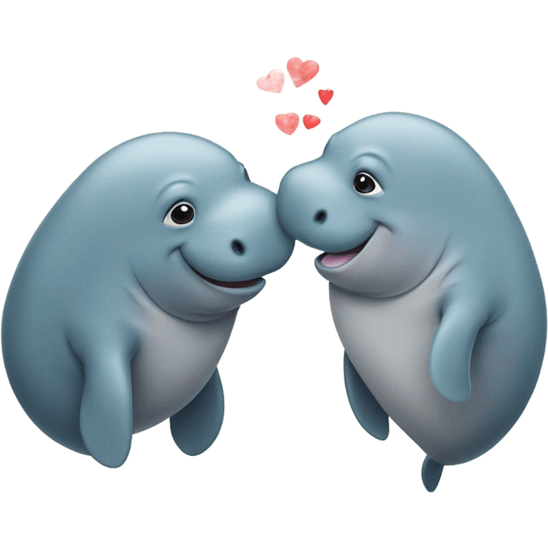 Manatees in love emoji