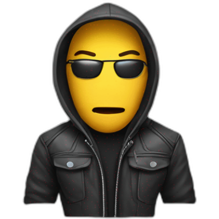 Hacker with jacket  emoji