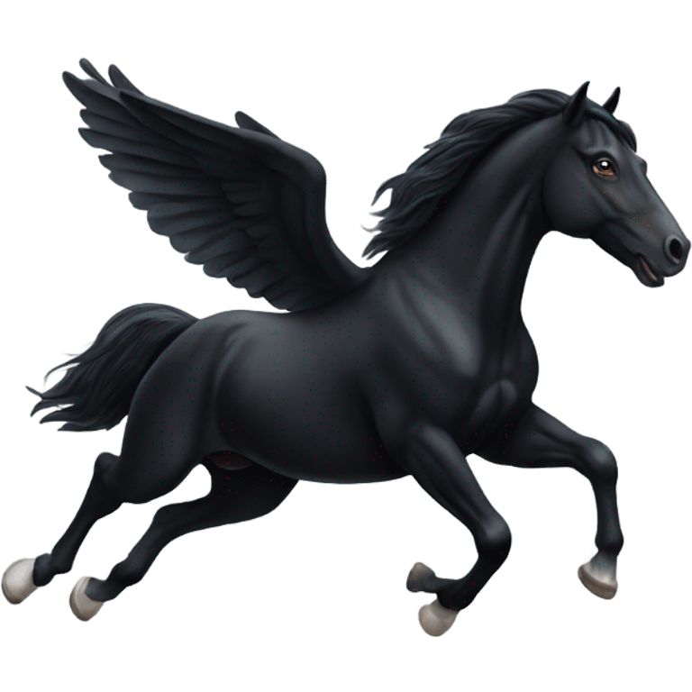 Flying black horse emoji