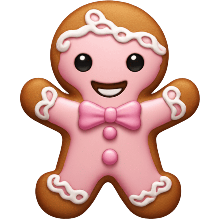 Light pink  gingerbread man emoji