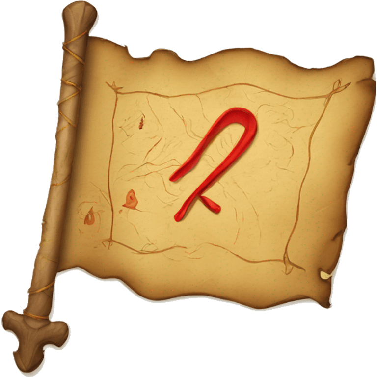 Treasure map with a red X emoji