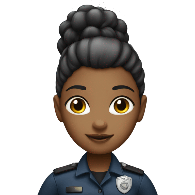 Black girl Security guard with puffball ponytail emoji