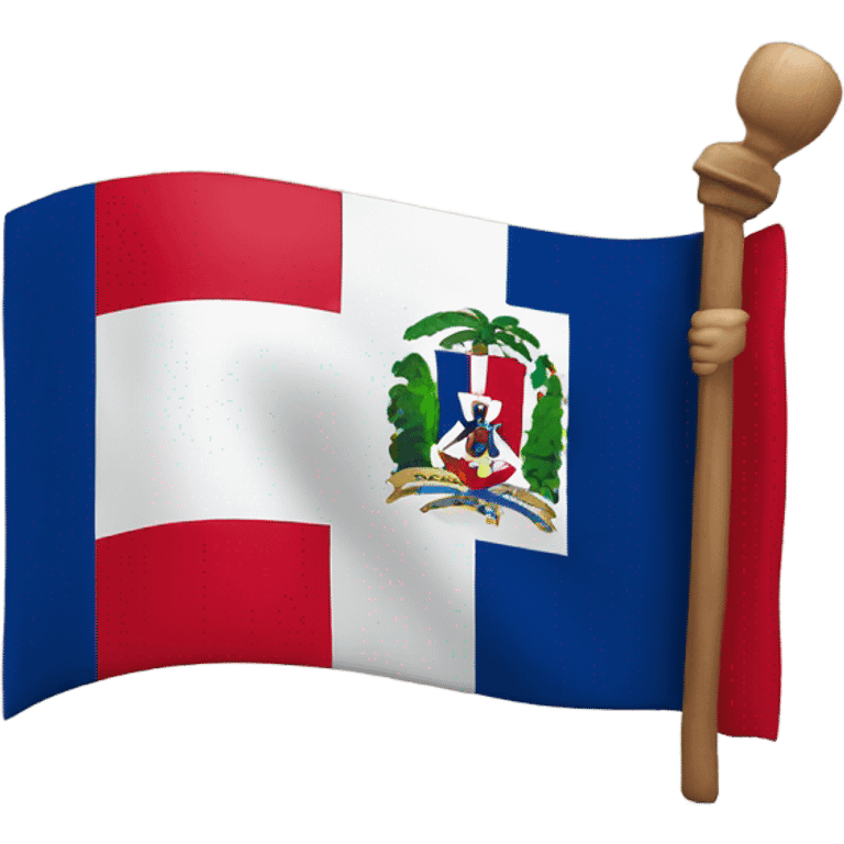 dominican flag with the figure emoji