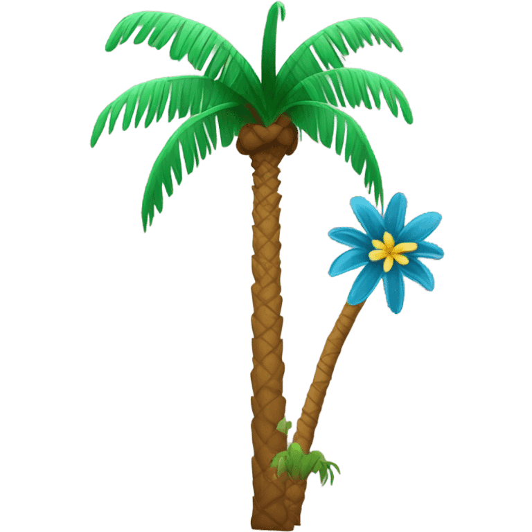 palm tree with flowers emoji