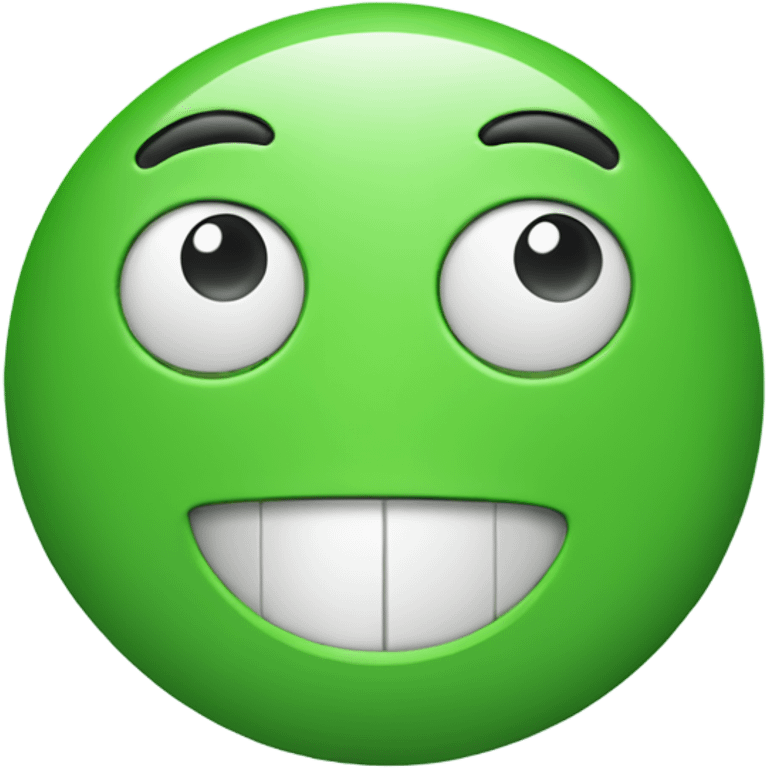 Green smartphone feeling happy emoji