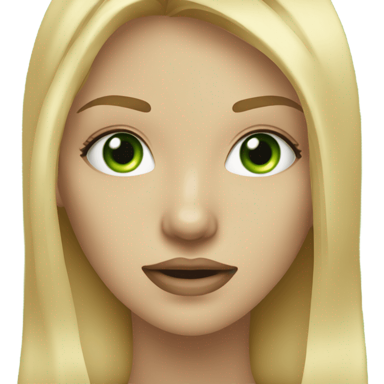 Blonde girl with green eye patches in face emoji