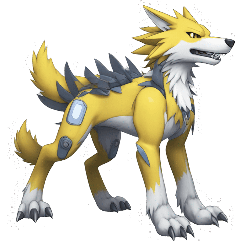  Cool Edgy Digimon-Fakemon-Garurumon-Loogamon-Dorulumon-Wolf full body emoji