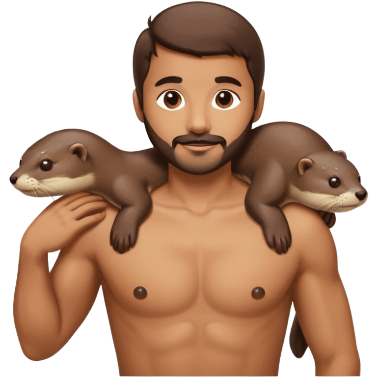 An otter on the back of a man emoji