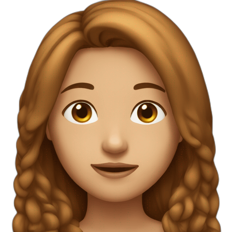 girl long brown hair in love emoji