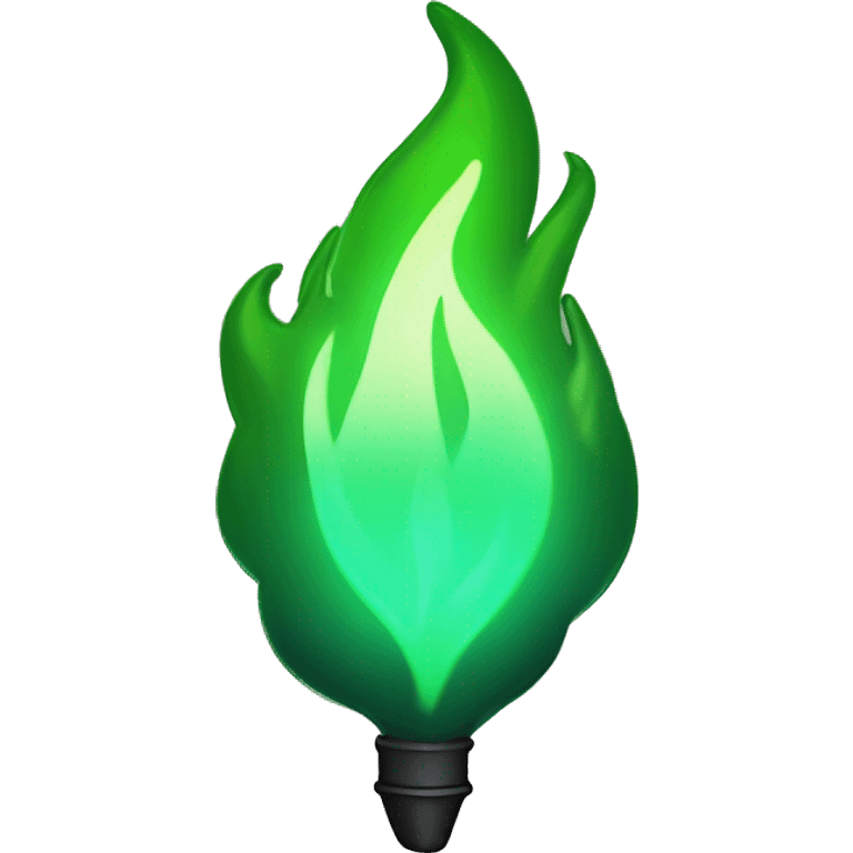 green flame with glowy vibe with hex color BDFF6D emoji