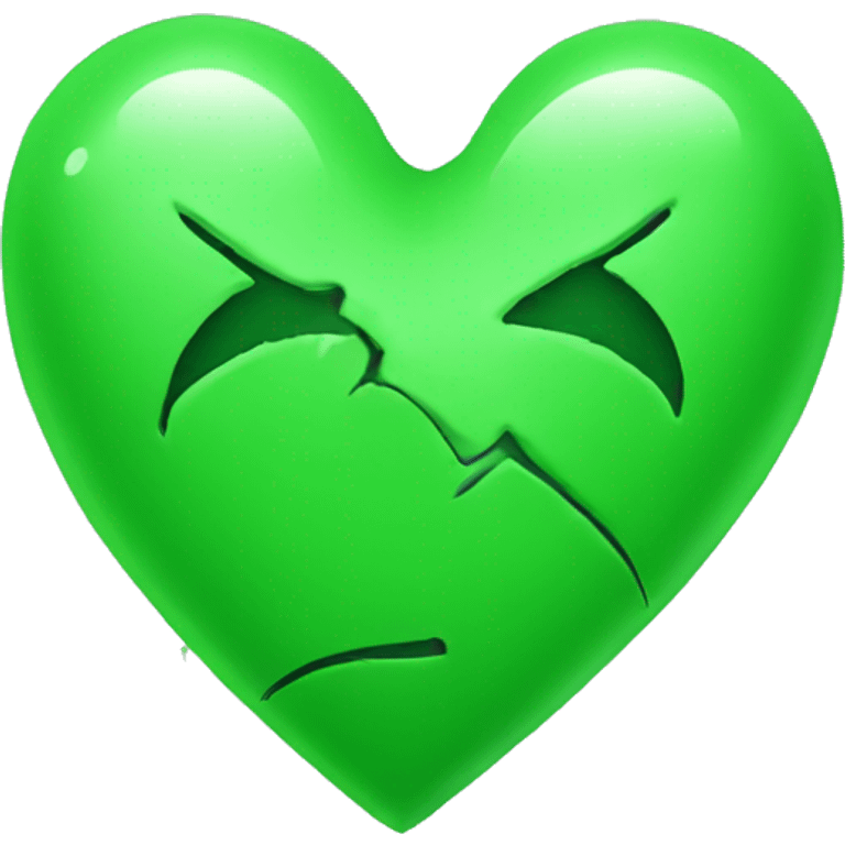 Broken heart emoji in green colour  emoji