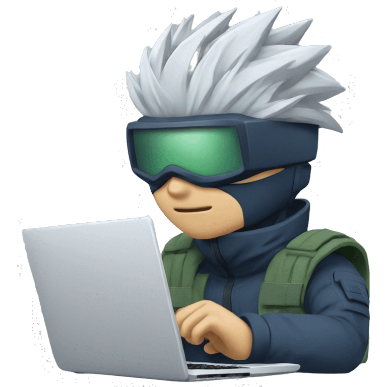 kakashi coding with laptop emoji