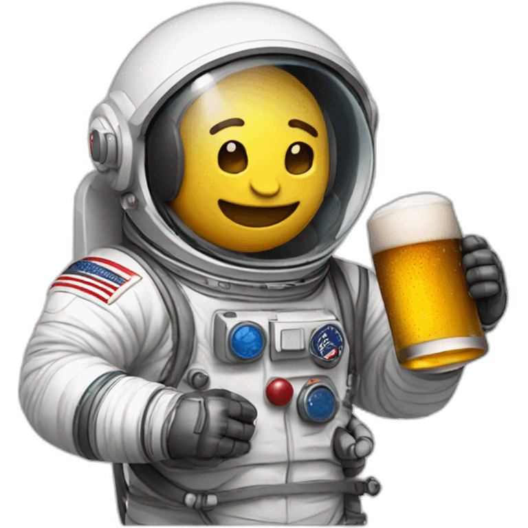 Astronaut with beer emoji