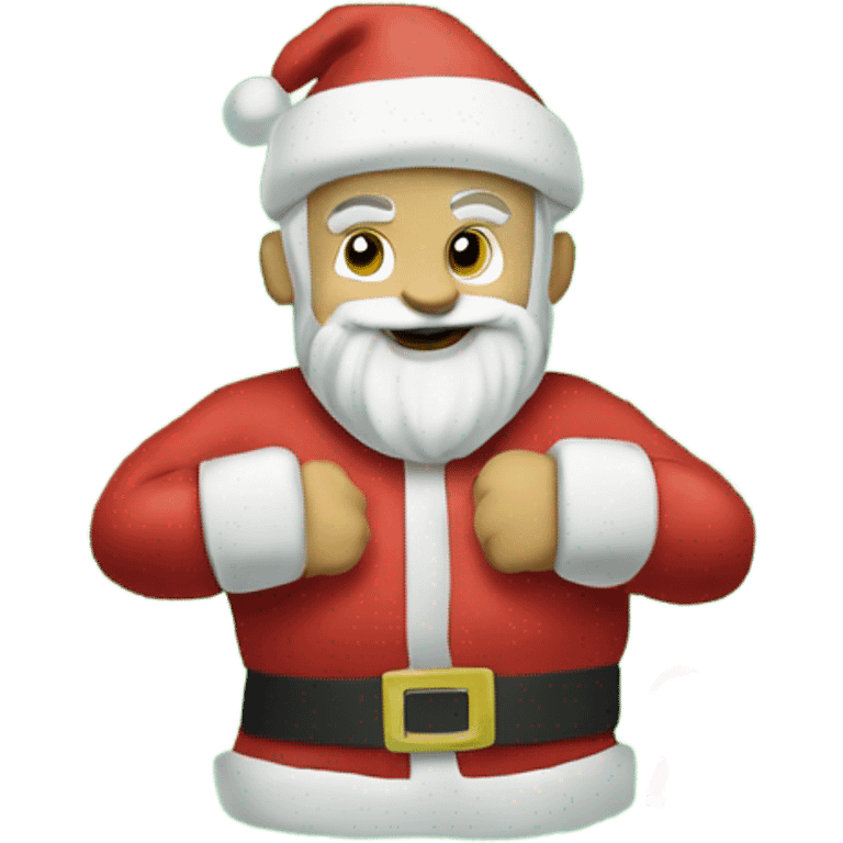 Santa Claus wearing green t-shirt that has words ‘Greenwich Health’ written in white letters  emoji