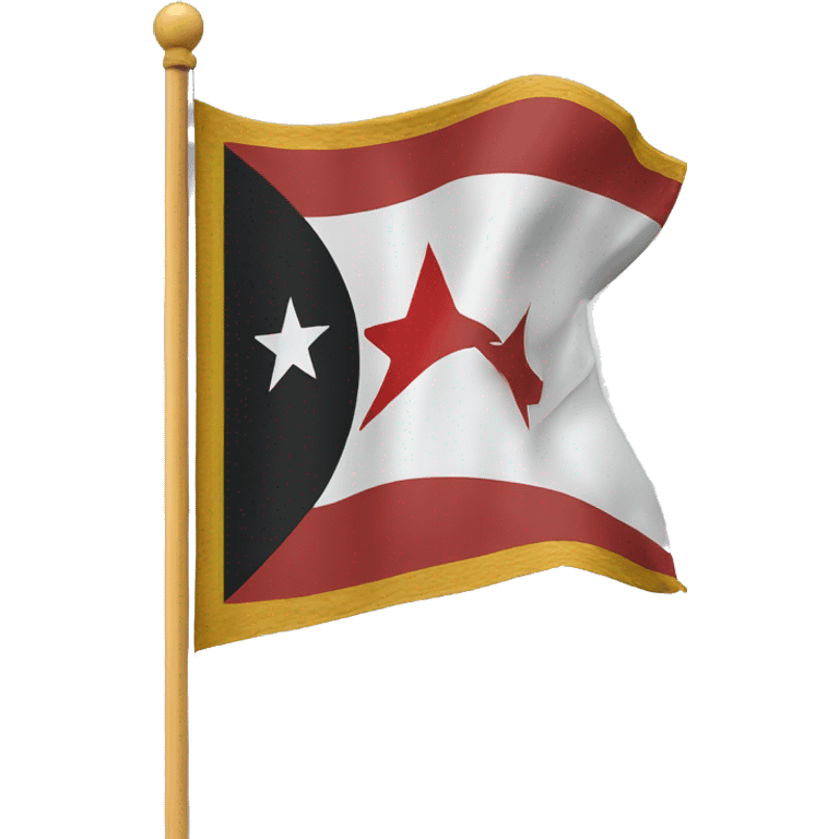 Germek flag with a half moon and star in the middle  emoji