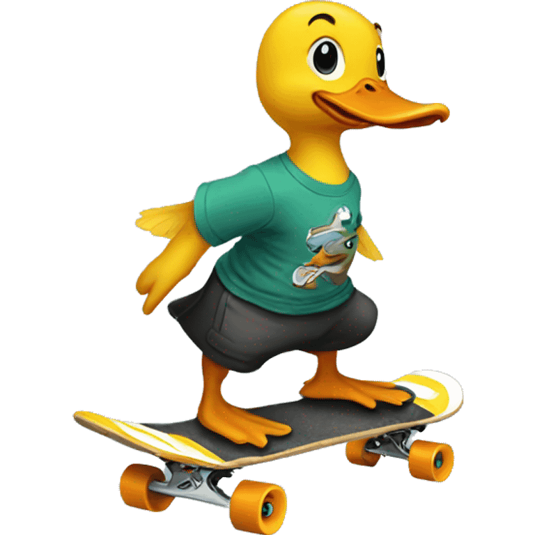 duck skateboarding emoji