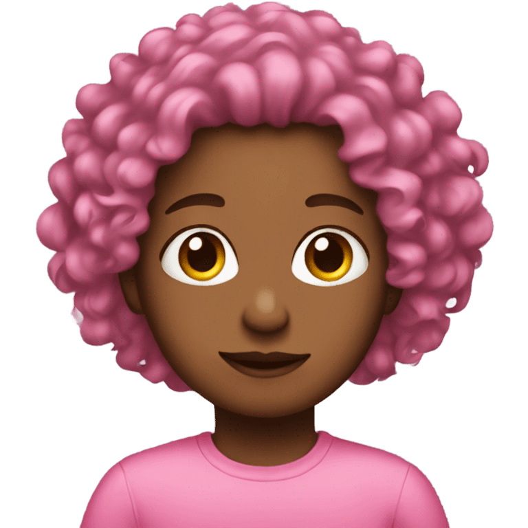 Me wearing pink with curly hair emoji  emoji