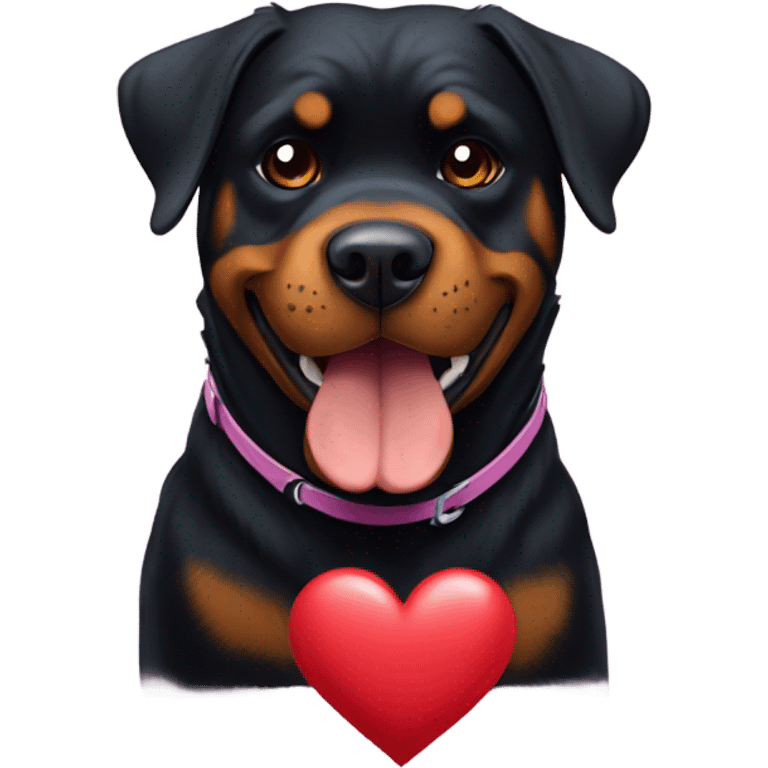 Rottweiler with hearts emoji