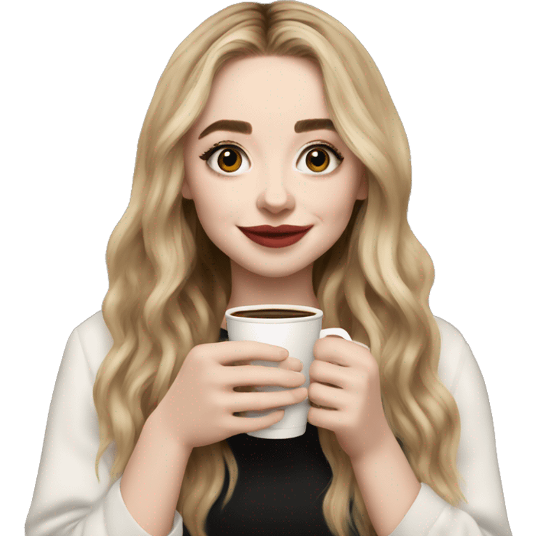 sabrina carpenter holding an espresso emoji