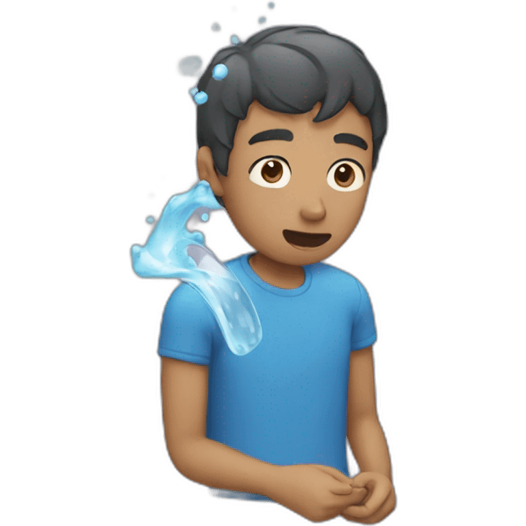 Guy Spitting water emoji