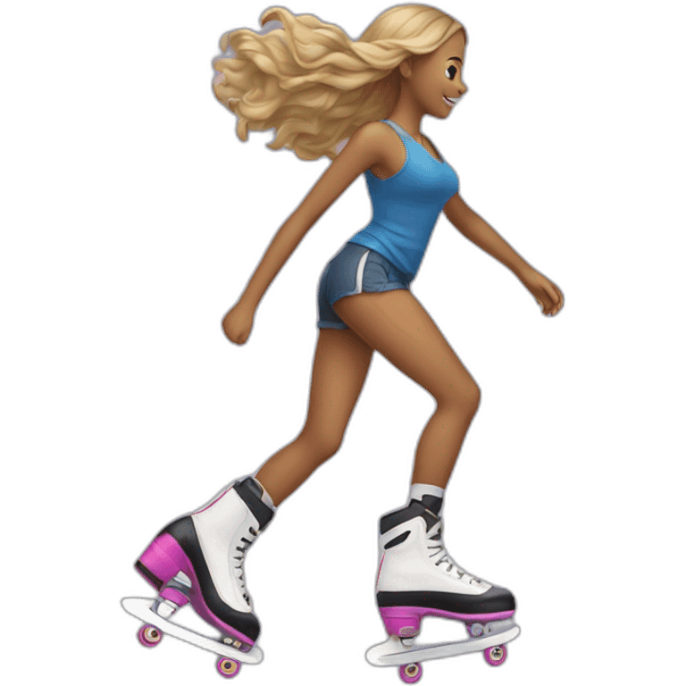 Woman with line skates emoji