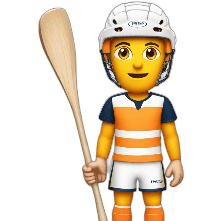 Hurling GAA in orange and white top emoji