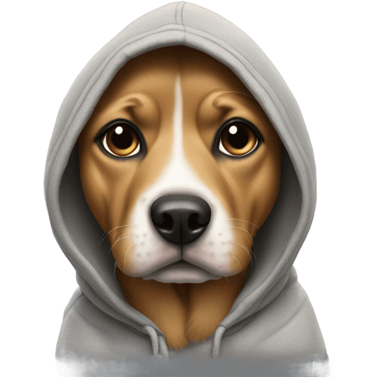 Dog wearing hoodie emoji