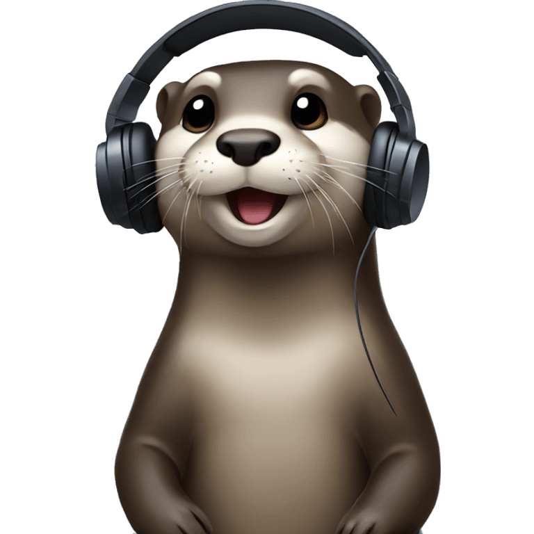 Otter listening to music emoji