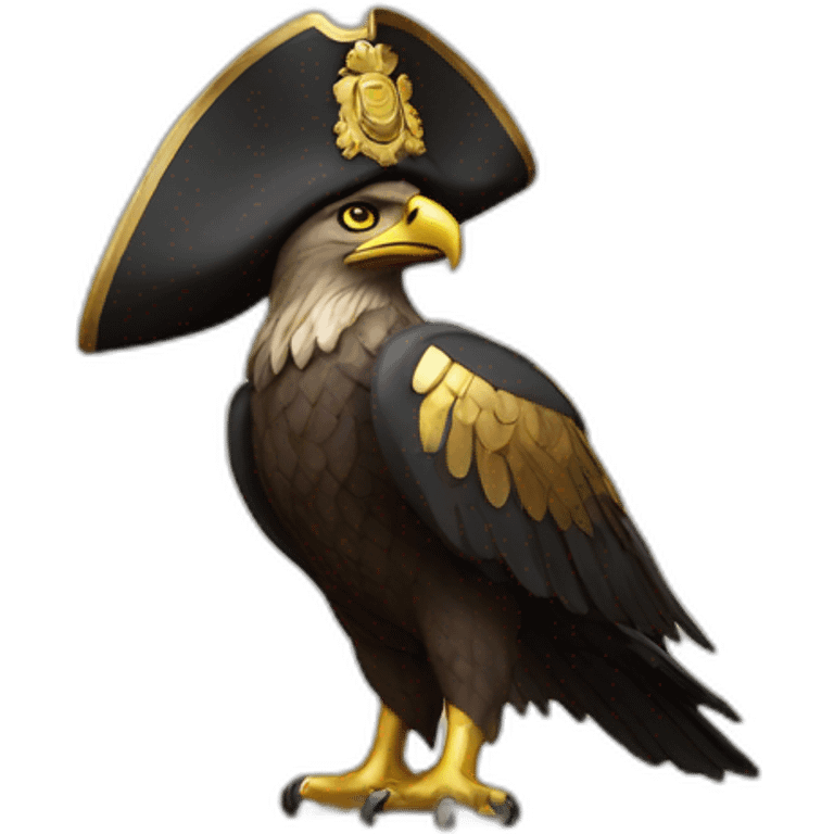 statue golden eagle with napoleon tricorne hat emoji