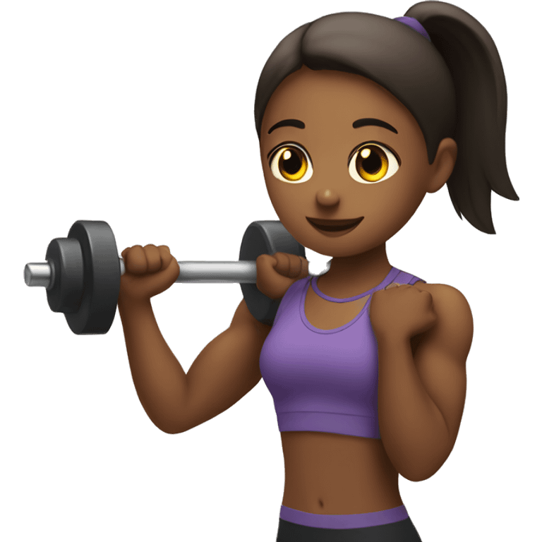 Girl lifting weights emoji