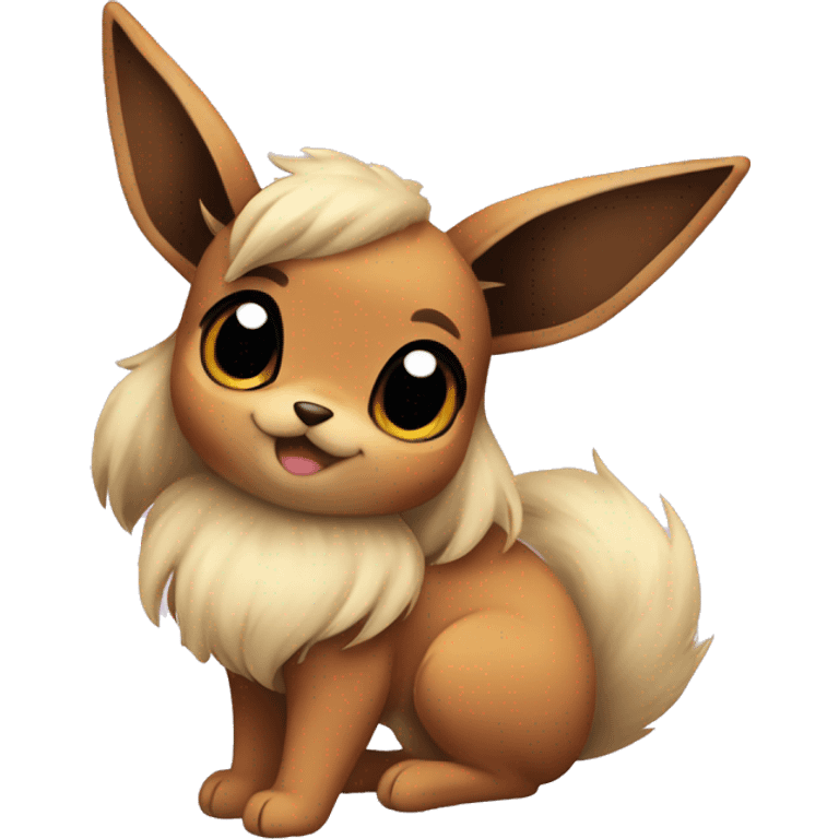 cute eevee posing for portrait with Abril text emoji