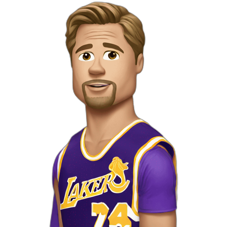 brad pitt with lakers jersey emoji