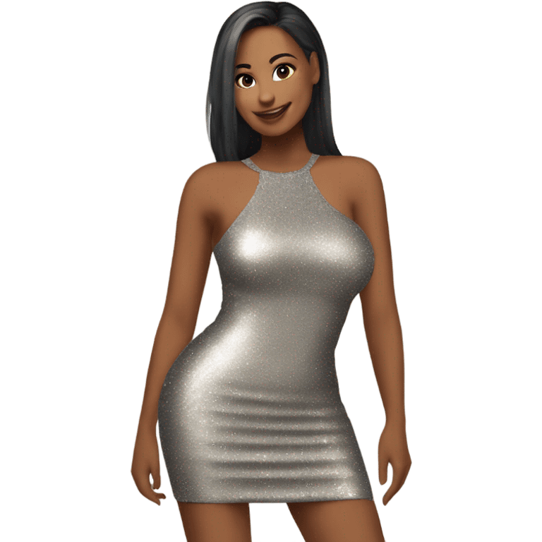 sparkly short bodycon dress emoji