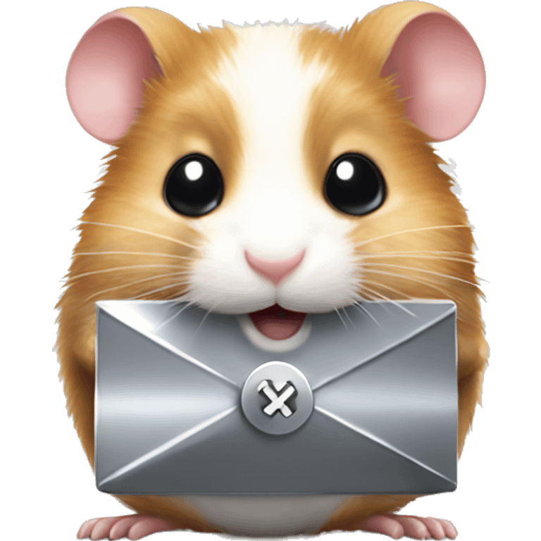 A hamster holding youtube silver play button emoji