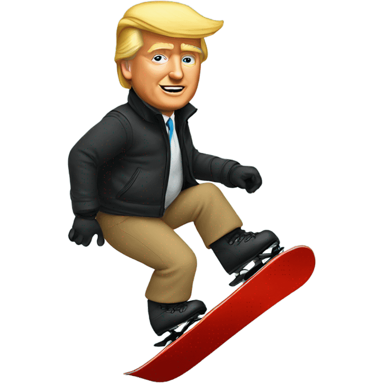 A president donald trump snowboarding emoji