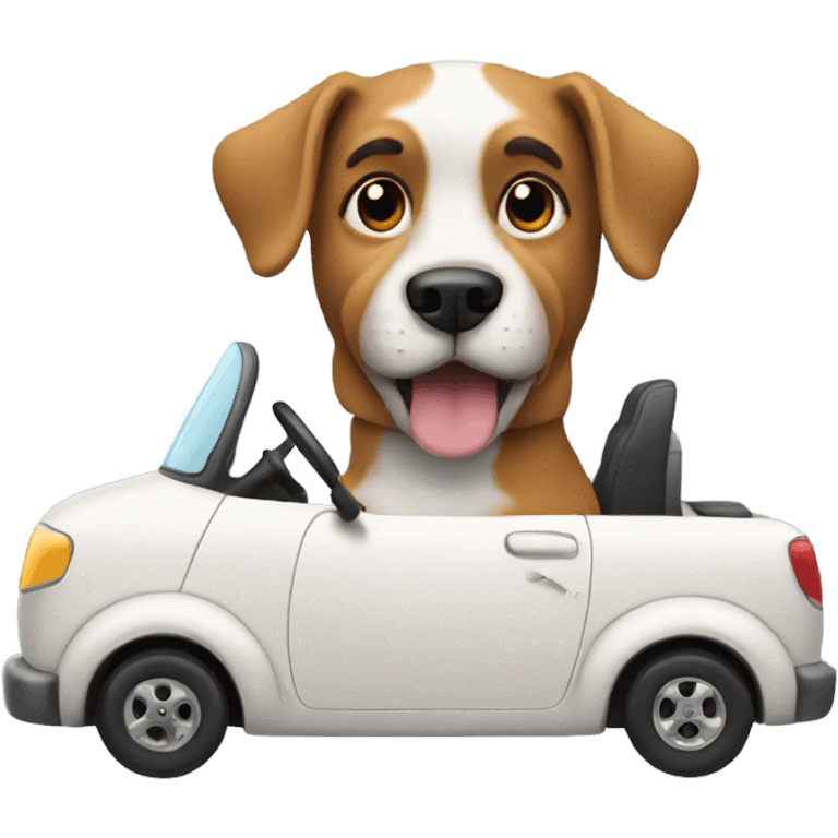 Dog driving emoji