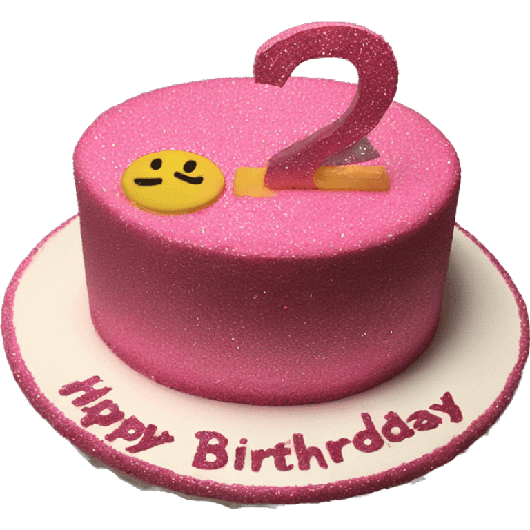 21st birthday cake pink glitter  emoji